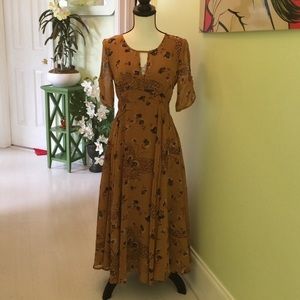 Free People midi Dress Mustard yellow